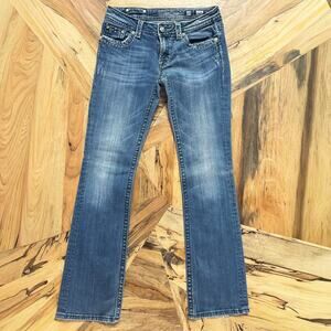 Miss Me JP5138 Signature Cross Embellished Low Rise Bootcut Jeans Cowgirl 29x33